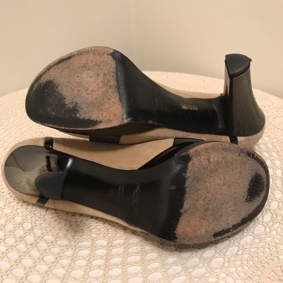 Yves Saint Laurent Loafer Platform Heels Nude & Black Size 10 - Picture 7 of 8